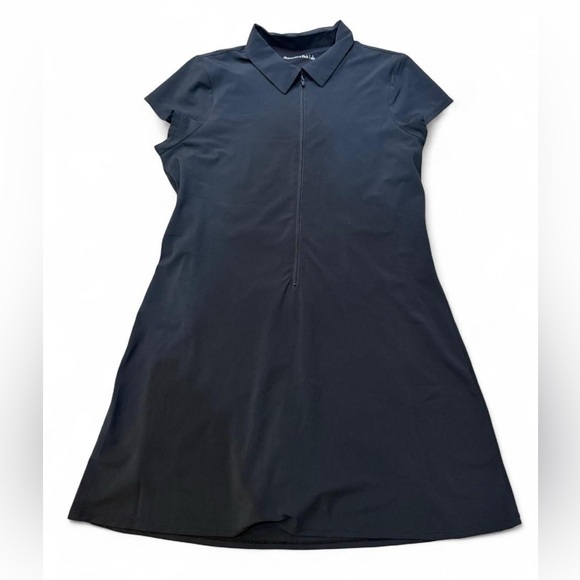 Abercrombie Traveler Zip-Front Mini Dress with Built-in Shorts Black L - Picture 6 of 12